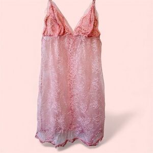 Victoria's Secret Pink Sheer Slip Lace Dress Chemise Size Small